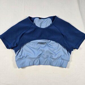 Bo+Tee Crop Top Cut Out Workout Bra‎ Shirt Sz XL? Yoga Pilates Running Athletic